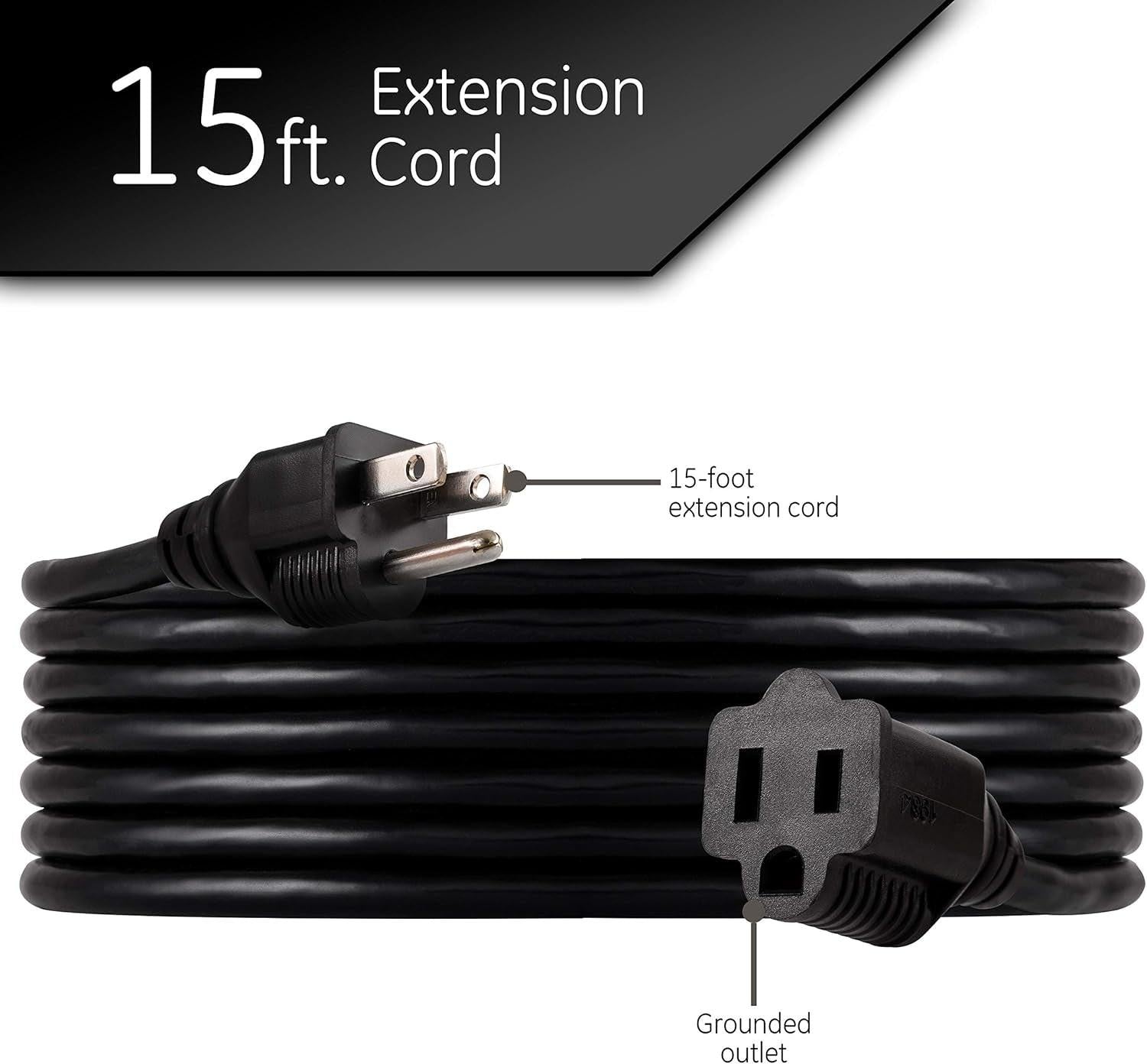 Outdoor Extension Cord, 15 Ft, Heavy Duty Extension Cord.