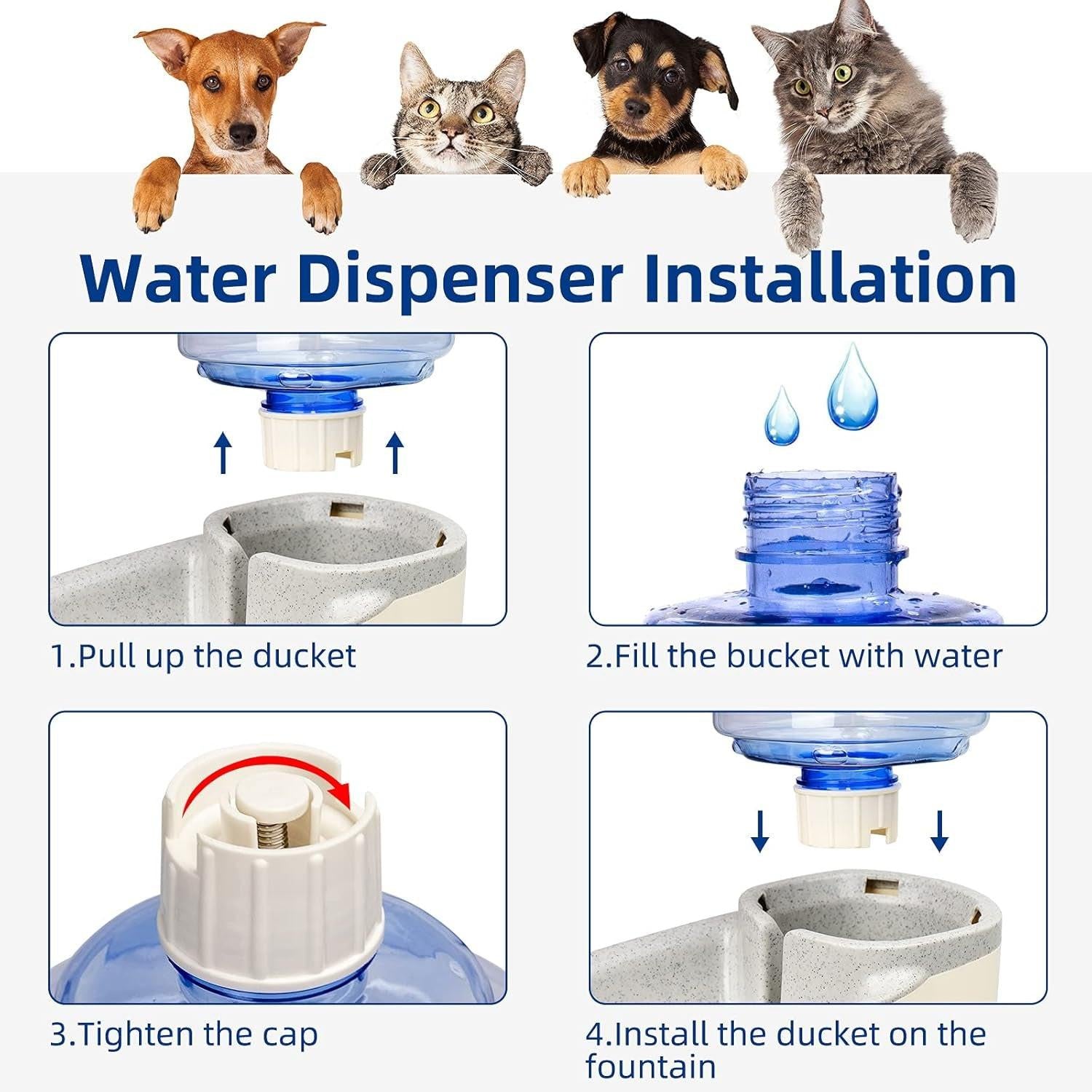 Self-Dispensing Dog Cat Pet Food Water Dispenser.