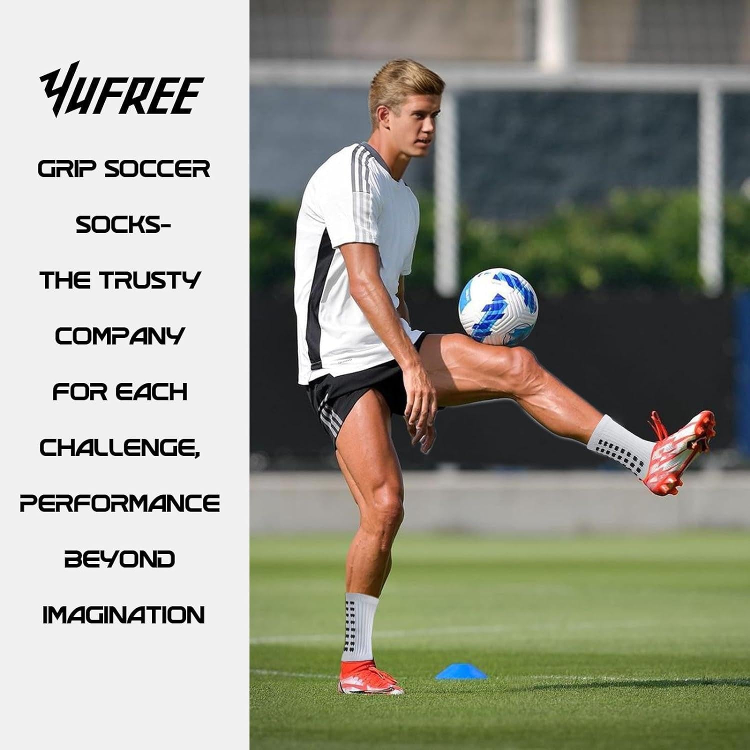 4 Pairs Grippy Soccer Socks.