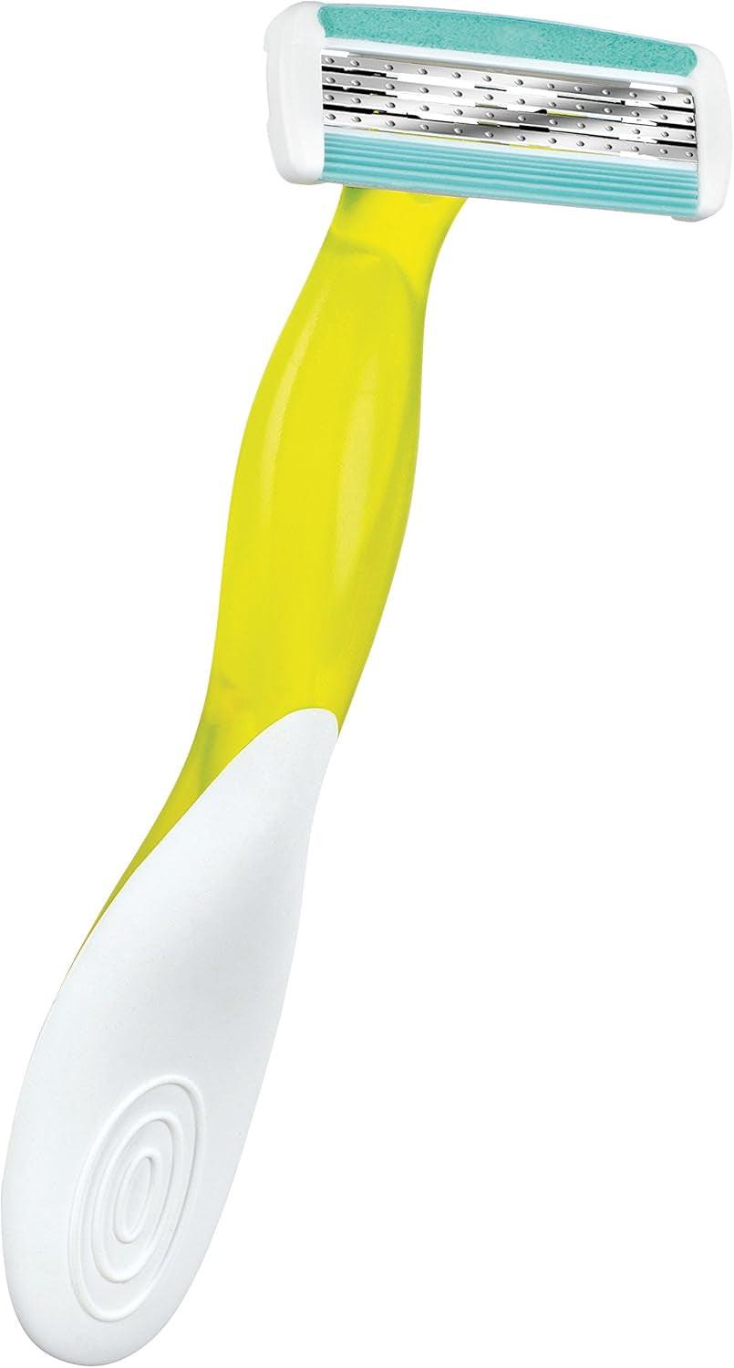 Soleil Bella Colours 4, 3 Shavers in 1 Packet  - Spring Mounted Blades with Pivoting Head for Ultra Smooth Shave.