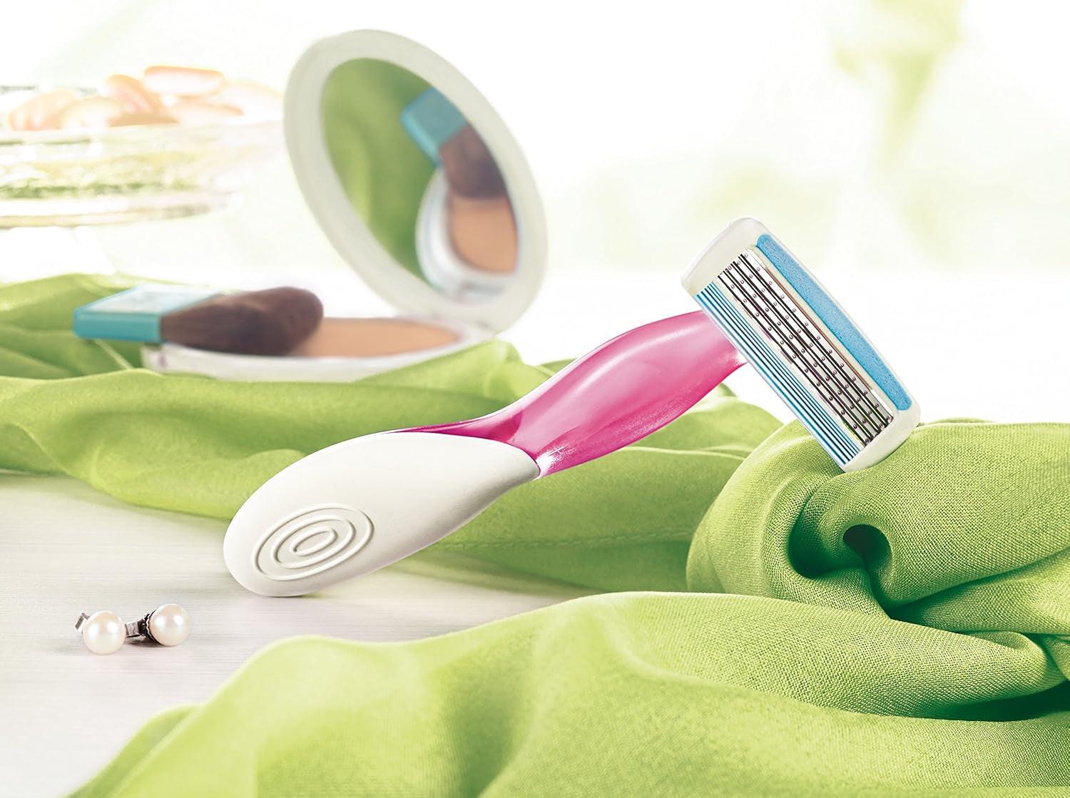 Soleil Bella Colours 4, 3 Shavers in 1 Packet  - Spring Mounted Blades with Pivoting Head for Ultra Smooth Shave.