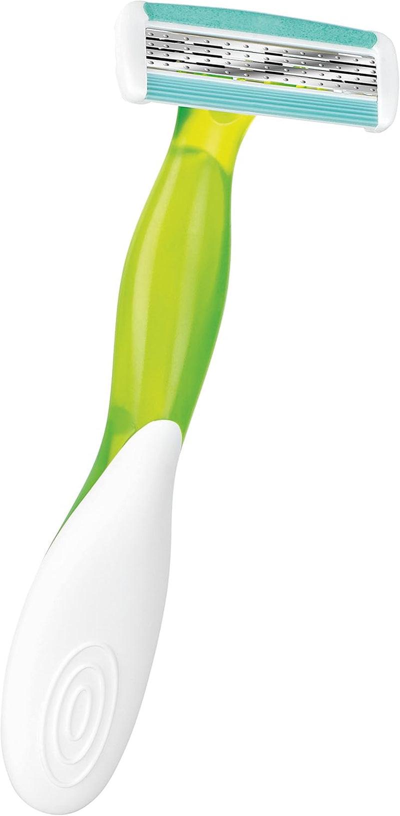 Soleil Bella Colours 4, 3 Shavers in 1 Packet  - Spring Mounted Blades with Pivoting Head for Ultra Smooth Shave.