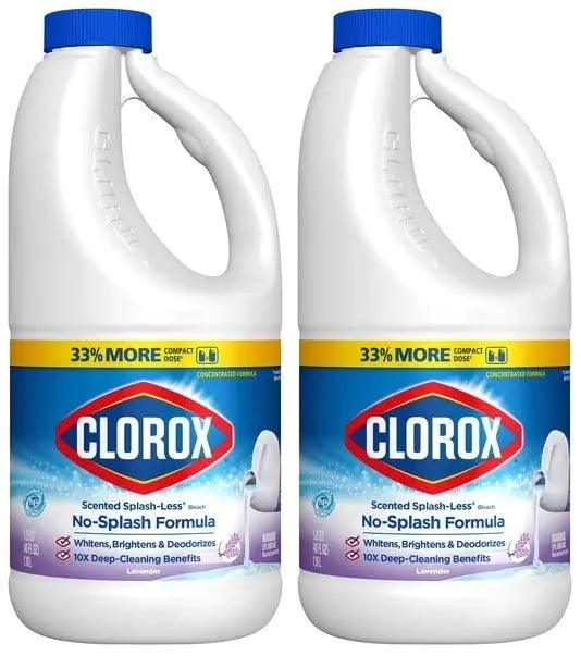 Clorox Splash-Less Bleach Concentrated Formula Lavender Scent.
