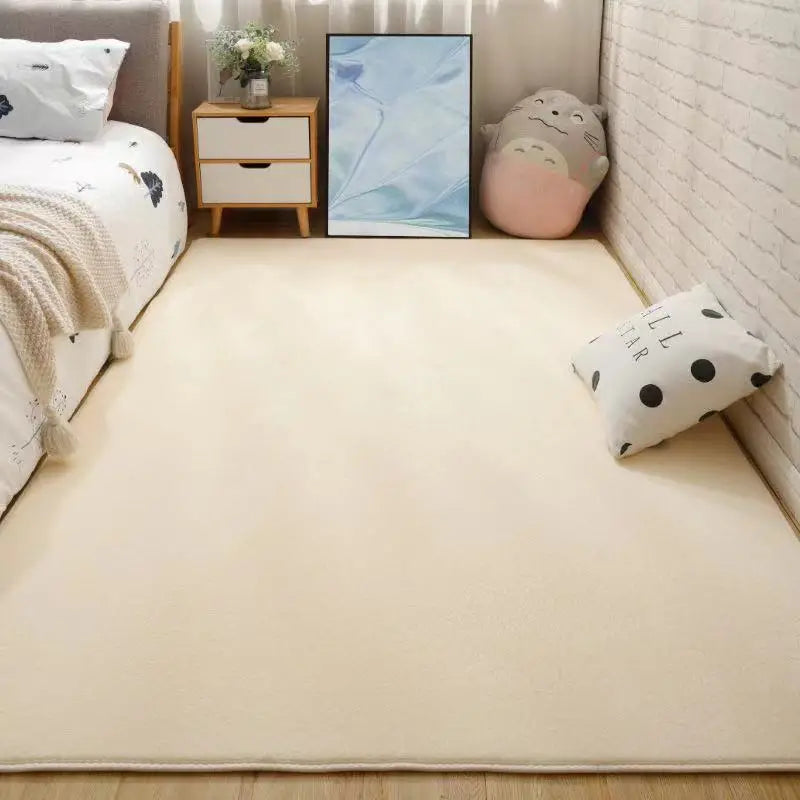 Beige Soft Plush Area Rug.